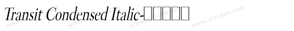 Transit Condensed Italic字体转换
